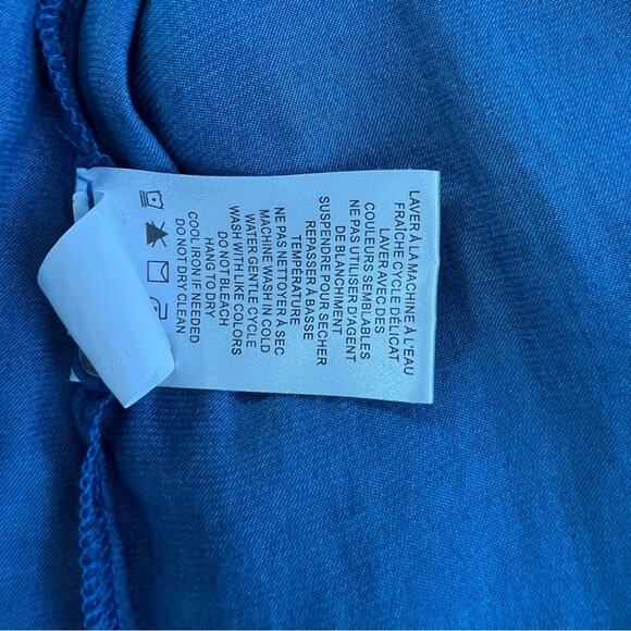 Joie V Neck Blue Turquoise Polyester Blouse Size 1X - Picture 11 of 12